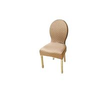 Fundas Elásticas para Sillas De Comedor - Conjunto Piezas Protectoras Antimanchas Y Antideslizantes para Respaldo Ovalado Lavables Ajustables (No Incluye Silla)(Khaki,6PS Small)