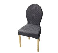 Fundas Elásticas para Sillas De Comedor - Conjunto Piezas Protectoras Antimanchas Y Antideslizantes para Respaldo Ovalado Lavables Ajustables (No Incluye Silla)(Dark Gray,6PS Large)