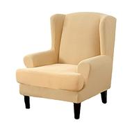 Fundas elásticas para sillones orejeros, Fundas de 2 Piezas para sillones o | Fundas para sillones orejeros y fundas para sofás de salón, color beige.
