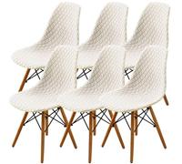 Fundas for sillas de comedor 2/4/6 piezas, silla de comedor estilo concha | Funda for silla moderna de mediados de siglo, fundas acolchadas for sillas laterales con acento(Creme,6 Pieces)