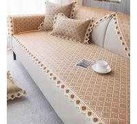 Fundas for Sofa Tejido de Ratán, Fundas Sofas 3/2 Plazas con Partículas Antideslizantes,Forma de L Protector,Nuevo De Sofa(Style F,60x60cm)