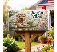 Fundas magnéticas para buzón de perro, diseño de flores, color verde primavera, para decoración de jardín, patio, 21 x 25.5 pulgadas