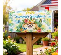 Fundas magnéticas para buzón de perro, diseño de mariposa tropical de verano, color amarillo, para decoración de puerta delantera, 45,7 x 53,3 cm