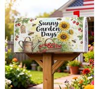 Fundas magnéticas para buzón, diseño de girasol, fresas rústicas, regadera, primavera, color amarillo, para decoración al aire libre, 45,7 x 53,3 cm