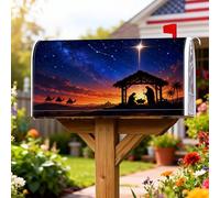 Fundas magnéticas religiosas para buzón, diseño navideño de estrellas, camellos, Navidad, color azul, para decoración del hogar, jardín, 45,7 x 53,3 cm