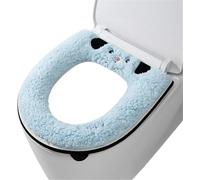 Fundas Para Asiento De Inodoro Cojín de inodoro tipo cremallera, cubierta asiento invierno, junta con mango felpa, accesorios estera impermeables más gruesas for(Color-03)