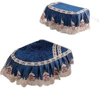Fundas Para Asiento De Inodoro Cojín de inodoro tipo cremallera, juego 3 piezas cojín asiento bordado con en forma U, alfombra redonda terciopelo borde borla(Color-03)