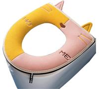 Fundas Para Asiento De Inodoro Cojín for inodoro tipo cremallera, asiento de con asa, lavable, suave, calentador invierno, cojín, cubiertas bidé en forma O, 1 ud(Color2)