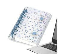 Fundas para carpeta, protector de planificador de presupuesto con estrellas con purpurina A7 | Carcasa para cuaderno personal | para carpeta organizadora, hojas sueltas, sobres de efectivo y álbumes
