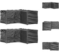 Fundas para muebles de jardín en forma de L, lote de 2 unidades, con 12 ojales, 185x185x90 cm - Fundas protectoras para muebles de jardín