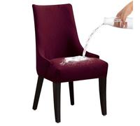 Fundas para sillas de Comedor, Fundas Impermeables para sillas con Respaldo de ala, Cubiertas Suaves, Antideslizantes, extraíbles y Lavables para Uso Diario,Vino Tinto,Juego de 1