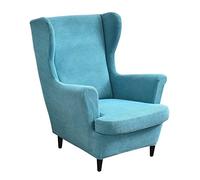 Fundas para sillones orejeros, Fundas elásticas de 2 Piezas, Protector de m | Sillones para sala de estar, dormitorio u hotel, azul claro