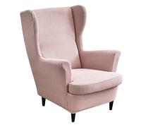 Fundas para sillones orejeros, Fundas elásticas de 2 Piezas, Protector de m | Sillones para sala de estar, dormitorio u hotel, color rosa.