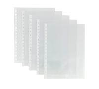 Fundas Perforadas Folio Pack 50 - Fundas Transparentes de Polipropileno Estándar 80 Micras, Lomo Reforzado con 16 Perforaciones, Tamaño Folio 320x235 mm, Protección y Organización de Documentos de Ofi