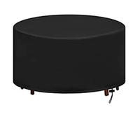 Fundas redondas para muebles de jardín, impermeables, 80 x 80 x 75 cm (largo x ancho x alto) para mesa redonda de patio al aire libre, tela Oxford 420D, resistente al desgarro, resistente al viento
