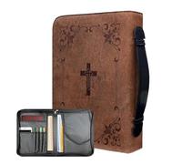 Fundas retro de poliuretano para la Biblia, funda de cuero para la Biblia, funda de transporte de piel sintética, cubierta de la Biblia con asa, funda de la Biblia para bolsa de iglesia, fundas para