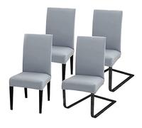 Fundas Sillas de Comedor Pack 4 Fundas Sillas Ajustables Elásticas Fundas para Sillas Comedor Modernas Chair Covers Lavables Desmontables para Banquetes Hotel Restaurante Bar Decoración, Gris claro