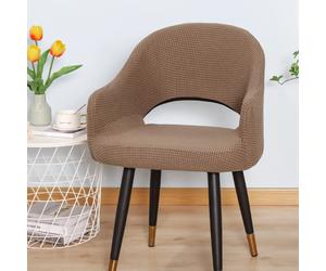 Fundas universales para sillas curvas de jacquard, fundas elásticas de spandex para sillones con respaldo hueco, cubierta antipolvo para el hogar y la sala de estar Grey