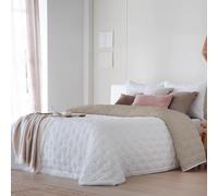 Fundeco - Colcha de Invierno Tejido Jacquard - Bouti Modelo Royal Beig - Cama 180 - Incluye 2 Fundas Cojín 50 x 70 cm - Diseño Elegante y Suave al Tacto