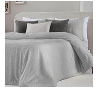 FUNDECO Edredón Colcha boutí con relieve modelo CHARLISE Gray Bed 180cm