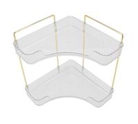 Funien Organizador de Encimera de Baño Esquina, Almacenamiento Multifuncional Que Ahorra Espacio para Cosméticos y Cuidado la Piel, Estante Esquina 2 Niveles para Herramientas Maquillaje, Adecuado