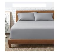 Funky Gadgets Sábana bajera ajustable de tamaño King, color gris, 100 % algodón egipcio, sábanas de 30 cm con bolsillo extra profundo, sábanas bajeras de tamaño King, juego de ropa de cama sin funda
