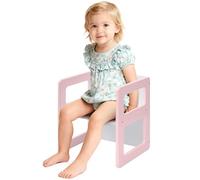 FUNLIO Altura Ajustable Montessori destete Silla para la Edad de 1-3, la Calidad de la Silla de Madera Maciza, para Comer/Leer/Jugar, Muebles Montessori con Certificado CPC - Rosa