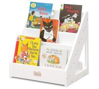 FUNLIO Estantería Montessori para niños de 1 a 5 años, estantería Frontal para niños con asa y Dispositivo antiinclinación, estantería de Pino Premium, Librería Infantil para Aula, aprobada CE-Blanco