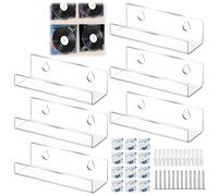 Funngy Soporte Vinilos Pared,6 PCS Estante de Vinilo Estanteria CD Soporte de Pared para Discos de Vinilo Estante de Acrílico Elegante Porta Vinilos Expositor para Discos de Vinilo y CDs
