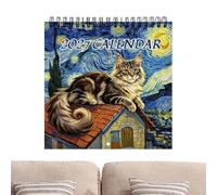 Funny Animal Wall Calendar - Cute Cat Monthly Planner For 2027