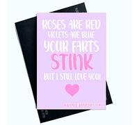 Funny Cards Roses Are Red Violets Are Blue Tarjeta de San Valentín broma risa divertida novedad púrpura SP26