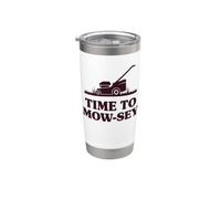 Funny Time to Mow-sey (Mosey) Lawnmower Humor Vaso térmico de acero inoxidable de doble pared