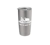 Funny Time to Mow-sey (Mosey) Lawnmower Humor Vaso térmico de acero inoxidable de doble pared