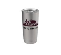 Funny Time to Mow-sey (Mosey) Lawnmower Humor Vaso térmico de acero inoxidable de doble pared