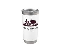 Funny Time to Mow-sey (Mosey) Lawnmower Humor Vaso térmico de acero inoxidable de doble pared