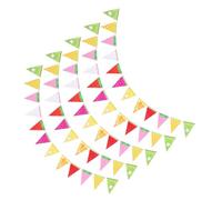 FUNOMOCYA 5 Piezas Guirnalda de Triángulos para Fiesta Tropical de Frutas, Papel Recubierto, Fácil Instalación, Adorno Interior Ambiente Veraniego y Vibrante