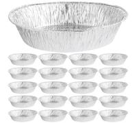 FUNOMOCYA 50 Bandejas Redondas de Aluminio Desechables para Horno, Aptas para Congelador y Freidora de Aire, Ideales para Hornear y Servir en Cocina