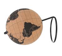 FUNOMOCYA Globo Terráqueo de Corcho Negro para Escritorio Decoración de Oficina y Hogar Soporte Estable Objeto Educativo y Ornamental Adecuado para Material de Geografía y Manualidades