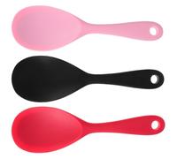 FUNOMOCYA Pala para Arroz de Silicona Antiadherente 3 Piezas Espátula Resistente al Calor y Diseño de Pie para Servir y Cocinar Facilidad