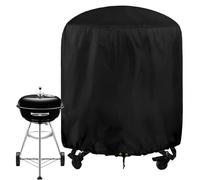 Funshot Funda redonda para parrilla de barbacoa, diámetro de 73 x 71 cm, impermeable, tela Oxford 420D, cubierta redonda para parrilla de gas con cordón de cordón, cubierta de parrilla al aire libre,