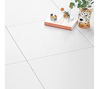 FunStick 30×30CM 15 Baldosas Vinilicas Adhesivas para Suelo Blanco Marmol Suelo Vinilo Adhesivo Salón Impermeable Papel Adhesivo Vinilo para Suelos de Baño Cocina Pisos Adhesivos para Piso Habitación