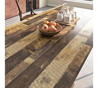 FunStick 40CMx6M Papel Pintado Pared Salon Efecto Madera Revestimiento Vinilico Encimera Cocina Comedor Impermeable Vinilo Paneles Madera Marrón Rústico Papel Adhesivo para Muebles Cocina Mesa Armario