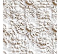 FunStick Papel Pintado Pared Blanco Flores Margarita Papel Pintado Autoadhesivo Blanco Flores Efecto 3D Margarita Beige Vinilo Adhesivo Pared Decorativo Flores Blanco Papel Pared Dormitorio 44.5CM×3M