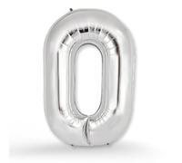 FUNXGO Globo de Foil XXL Letra O Plata - Relleno con Helio o Aire - Ideal para Cumpleaños, Boda, Aniversario & Fiesta - Globo Letra O Plata