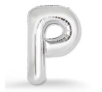 FUNXGO Globo de Foil XXL Letra P Plata - Relleno con Helio o Aire - Ideal para Cumpleaños, Boda, Aniversario & Fiesta - Globo Letra P Plata
