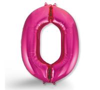 FUNXGO Globo Número 0 Pink, Globo Gigante de Aluminio para Cumpleaños, Aniversario y Fiesta, Apto para Helio o Aire
