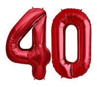 FUNXGO Globo Numero rojo - Globo gigante - Globos de Cumpleãnos - rojo globo años cumpleaños - Decoracion Cumpleaños - (rojo 40)