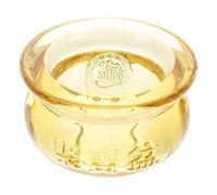 FUOYLOO Cuenco Decorativo de Cristal Dorado para Bonsái y Escritorio, Ligero Fina Manufactura Diseño Único y Modelado Simulado