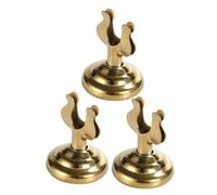 FUOYLOO Soporte para Números de Mesa Mini en Forma de U, Porta Menú Metálico Dorado Pequeño, Clip de Menú para Bodas y Fiestas, Expositor Portátil para Tarjetas, Juego de 3 Piezas