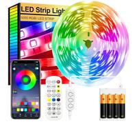 FUPT Tira LED TV,Tira de Luces de 5m Con Pilas Para, 5050 RGB color variable LED y control remoto para cine en casa, cocina, dormitorio, salón
